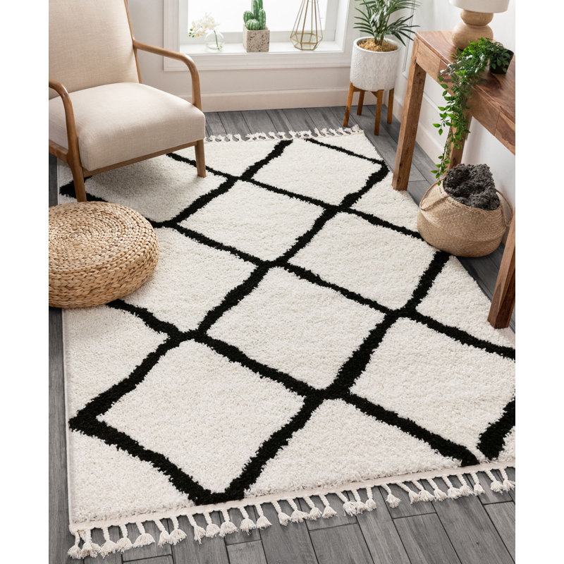 Well Woven Cabana Geometric Black/White Area Rug & Reviews Wayfair